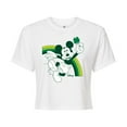 thumbnail image 1 of Disney - Mickey Green Rainbow - Juniors Cropped Cotton Blend T-Shirt, 1 of 5