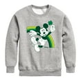 thumbnail image 1 of Disney - Mickey Green Rainbow - Toddler And Youth Crewneck Fleece Sweatshirt, 1 of 5