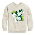 thumbnail image 1 of Disney - Mickey Green Rainbow - Toddler And Youth Crewneck Fleece Sweatshirt, 1 of 5