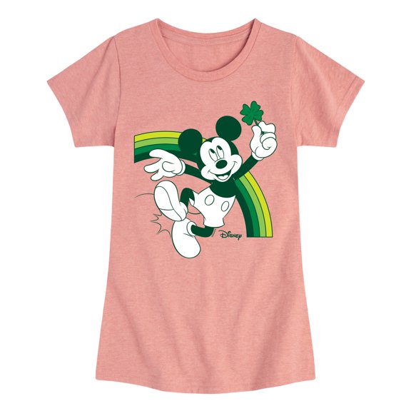 Disney - Mickey Green Rainbow - Toddler And Youth Girls Short Sleeve Graphic T-Shirt