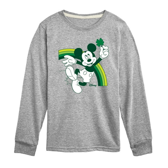 Disney - Mickey Green Rainbow - Toddler And Youth Long Sleeve Graphic T-Shirt