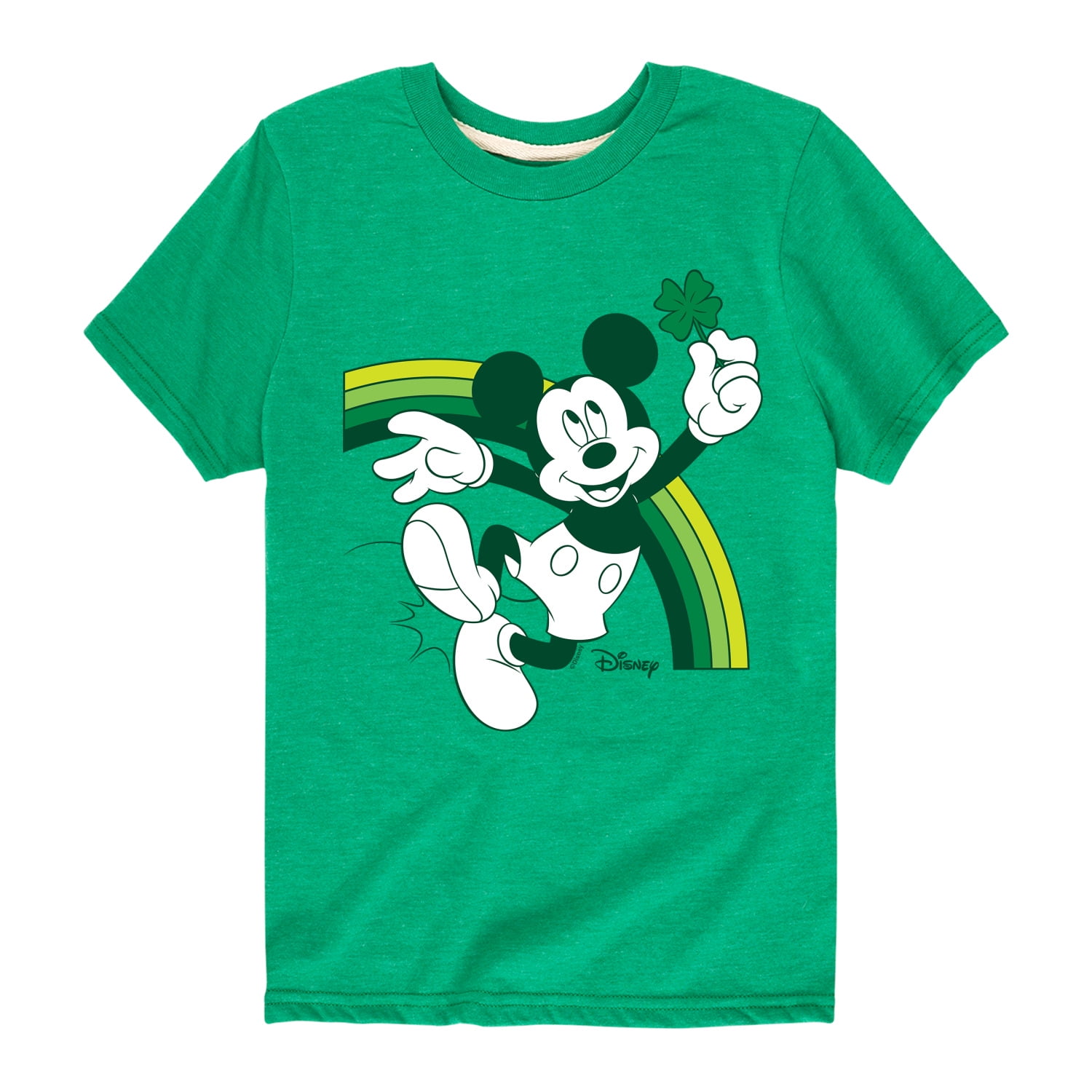 Disney - Mickey Green Rainbow - Toddler And Youth Short Sleeve Graphic ...