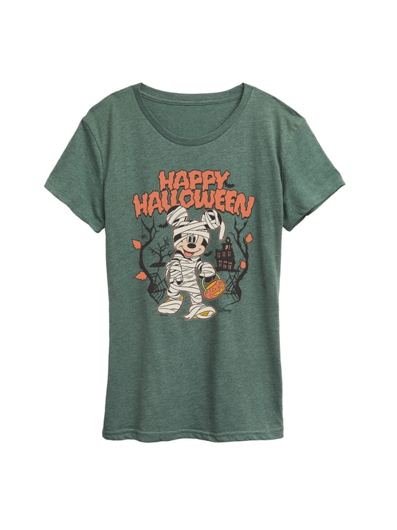 - Mickey Halloween Women's Short Sleeve Graphic T-Shirt