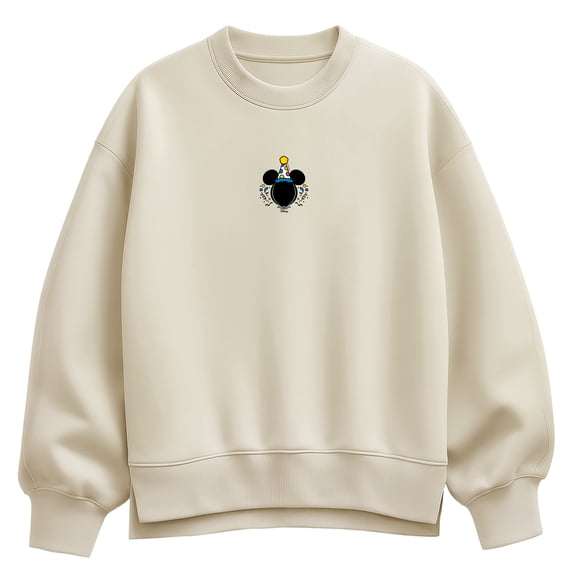 Disney - Mickey Head Bday Hat Women's Oversized Fleece Crew Sweatshirt