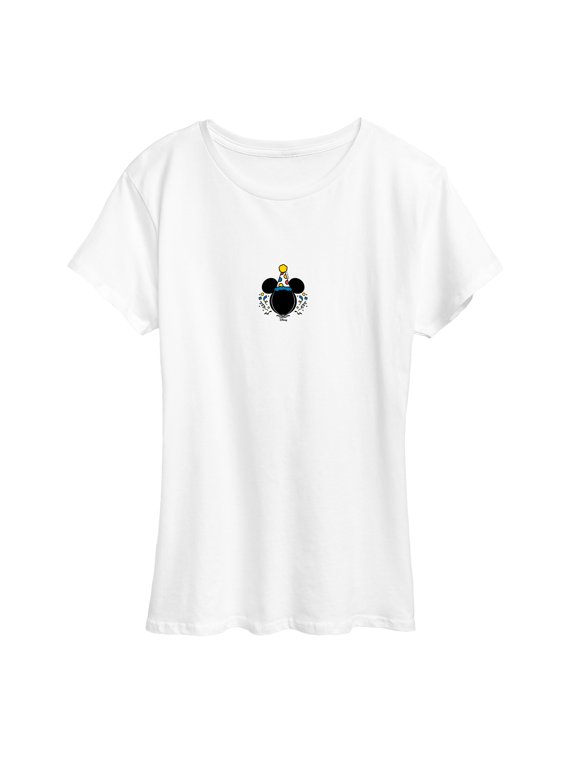 - Mickey Head Bday Hat Women's Short Sleeve Graphic T-Shirt