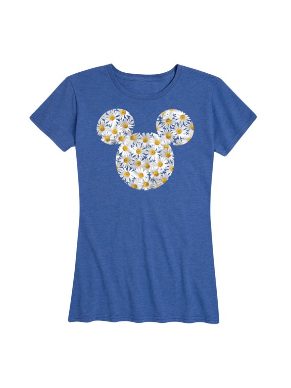 - Mickey Head Daisies Women's Short Sleeve Graphic T-Shirt