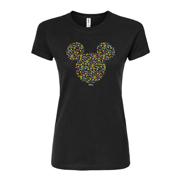 Disney - Mickey Head  - Juniors Fitted Graphic T-Shirt