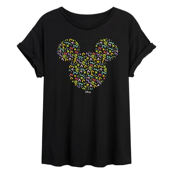 Disney - Mickey Head - Juniors Ideal Flowy Muscle T-Shirt