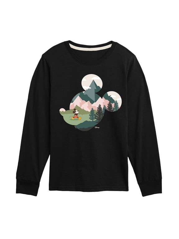- Mickey Head Nature Fill Boys' Long Sleeve Graphic T-Shirt