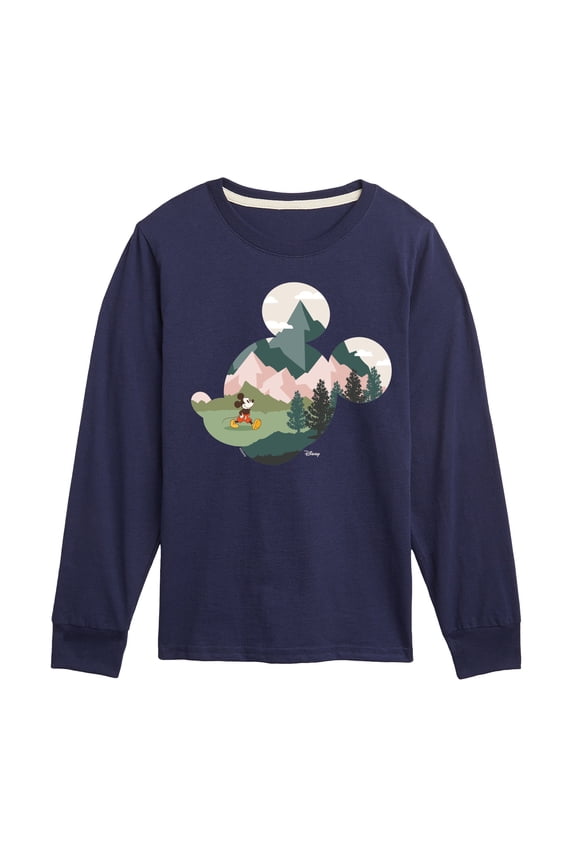 - Mickey Head Nature Fill - Toddler & Youth Long Sleeve Graphic T-Shirt