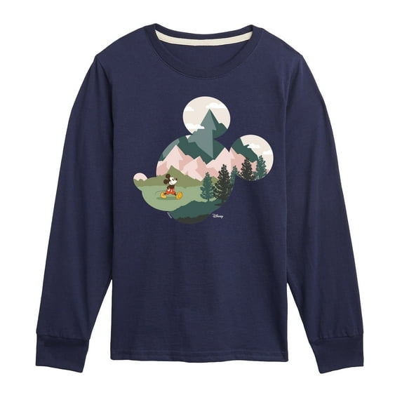 Disney - Mickey Head Nature Fill - Toddler & Youth Long Sleeve Graphic T-Shirt