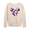 thumbnail image 1 of Disney - Mickey Head Solid Geo Women's Lightweight French Terry Wide Neck Long Sleeve Graphic Shirt, 1 of 5
