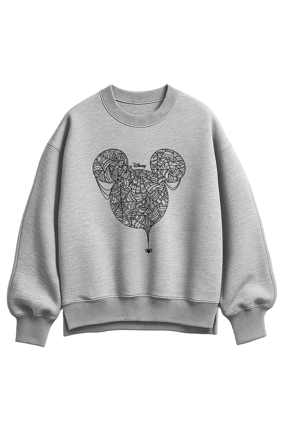 - Mickey Head Spider Web - Women's Oversized Fleece Crew Sweatshirt