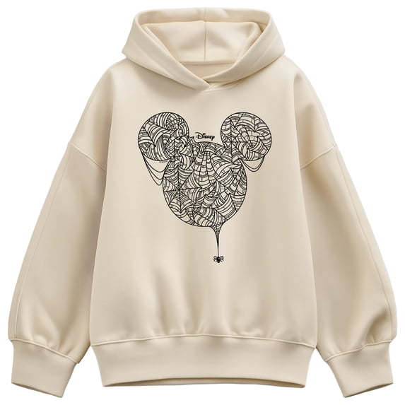 Disney - Mickey Head Spider Web - Women's Oversized Fleece Hoodie Sweatshirt