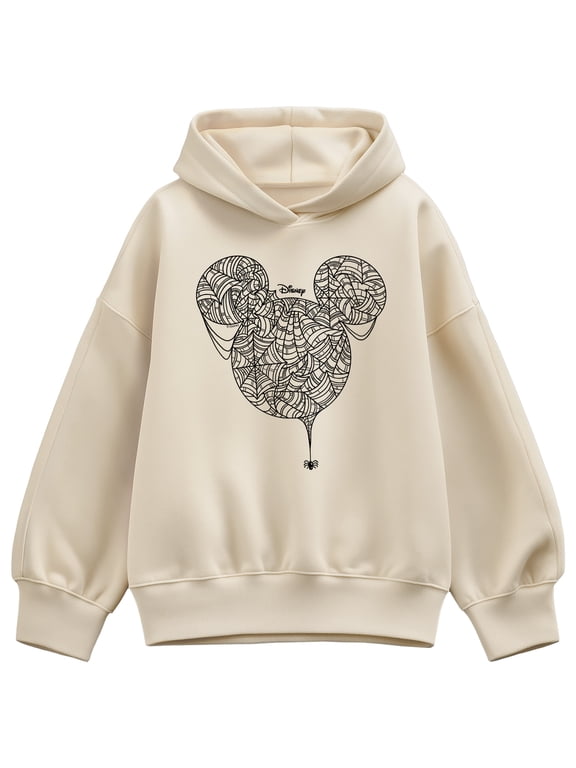 - Mickey Head Spider Web Women's Oversized Fleece Hoodie Sweatshirt