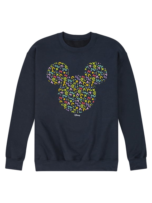 - Mickey Head With Pattern Men's Graphic Fleece Sweatshirt