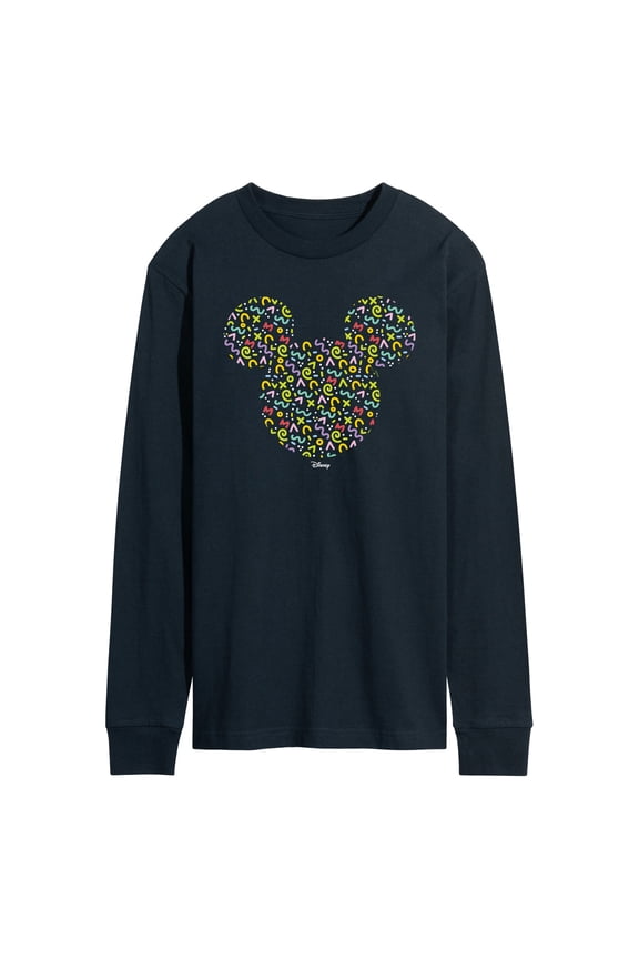 - Mickey Head With Pattern - Men's Long Sleeve T-Shirt