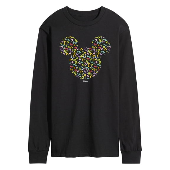 Disney - Mickey Head With Pattern - Men's Long Sleeve T-Shirt