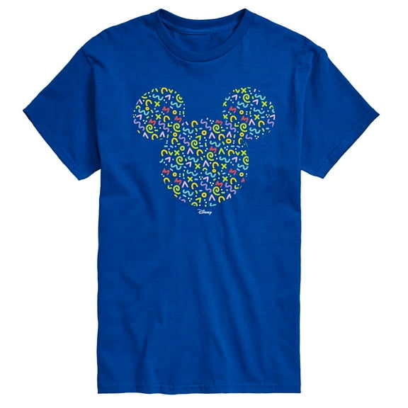 Disney - Mickey Head With Pattern - Men's Short Sleeve Graphic T-Shirt