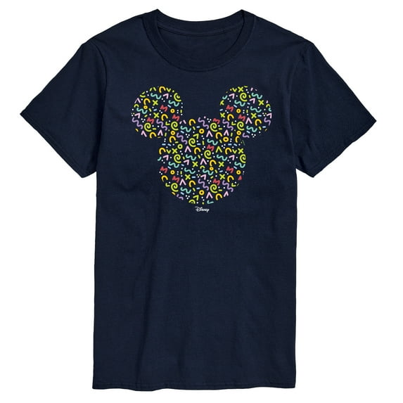 Disney - Mickey Head With Pattern - Men's Short Sleeve Graphic T-Shirt