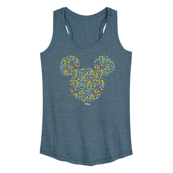 Disney - Mickey Head With Pattern - Women's Racerback Tank Top