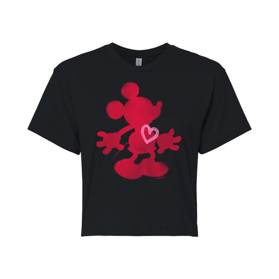 Disney - Mickey Heart Ink Wash - Cropped Tee