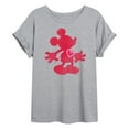 thumbnail image 1 of Disney - Mickey Heart Ink Wash - Women's Oversized T-Shirt, 1 of 4
