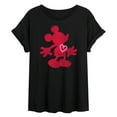 thumbnail image 1 of Disney - Mickey Heart Ink Wash - Women's Oversized T-Shirt, 1 of 4