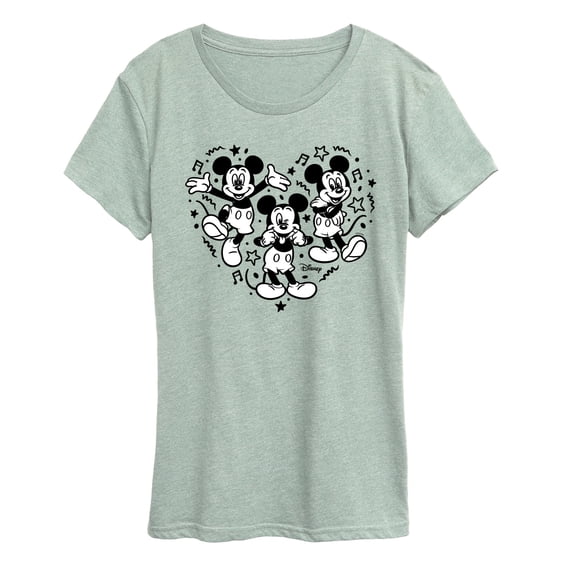 Disney - Mickey Heart Women's Short Sleeve Graphic T-Shirt