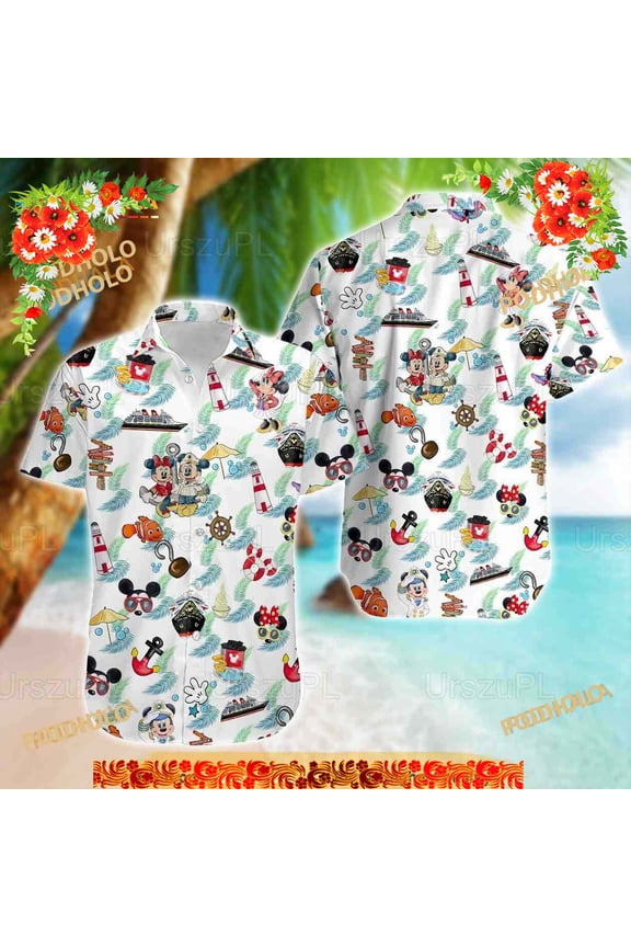 Disney Mickey Hibiscus Shirt, Mickey And Friends Summer Vacation Shirt, Mickey Hawaiian Sh