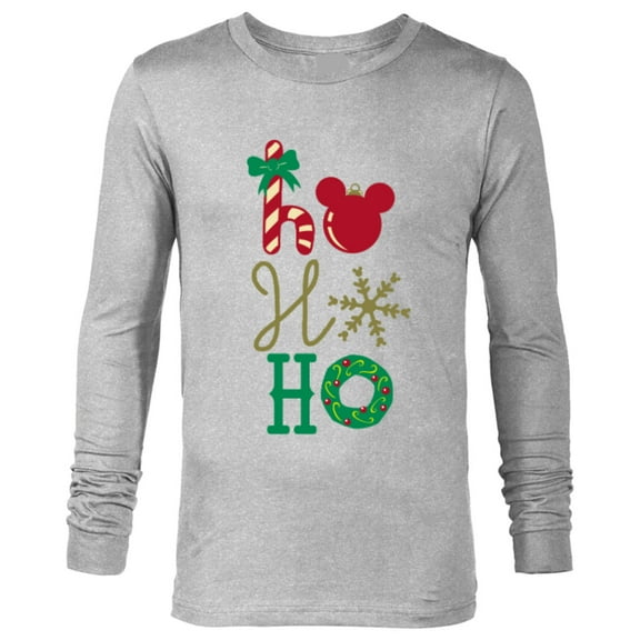 Disney Mickey Icon Ho Ho Ho Holiday - Long Sleeve T-Shirt for Men- Customized-Athletic Heather