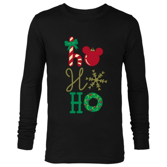 Disney Mickey Icon Ho Ho Ho Holiday - Long Sleeve T-Shirt for Men- Customized-Black