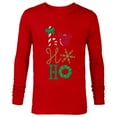 thumbnail image 1 of Disney Mickey Icon Ho Ho Ho Holiday - Long Sleeve T-Shirt for Men- Customized-New Red, 1 of 5