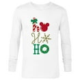 thumbnail image 1 of Disney Mickey Icon Ho Ho Ho Holiday - Long Sleeve T-Shirt for Men- Customized-White, 1 of 5