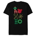 thumbnail image 1 of Disney Mickey Icon Ho Ho Ho Holiday - Short Sleeve Blended T-Shirt for Adults- Customized-Black, 1 of 5