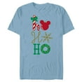thumbnail image 1 of Disney Mickey Icon Ho Ho Ho Holiday - Short Sleeve Blended T-Shirt for Adults- Customized-Ocean Blue, 1 of 5