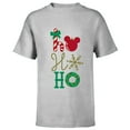 thumbnail image 1 of Disney Mickey Icon Ho Ho Ho Holiday - Short Sleeve T-Shirt for Kids -Customized-Athletic Heather, 1 of 5