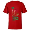 thumbnail image 1 of Disney Mickey Icon Ho Ho Ho Holiday - Short Sleeve T-Shirt for Kids -Customized-Red, 1 of 5