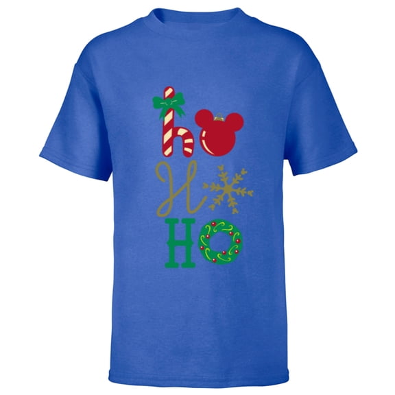 Disney Mickey Icon Ho Ho Ho Holiday - Short Sleeve T-Shirt for Kids -Customized-Royal
