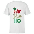 thumbnail image 1 of Disney Mickey Icon Ho Ho Ho Holiday - Short Sleeve T-Shirt for Kids -Customized-White, 1 of 5