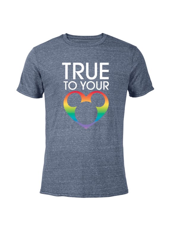 Mickey Icon True to Your Heart Pride - Short Sleeve Blended T-Shirt for Adults - Customized-Navy Heather