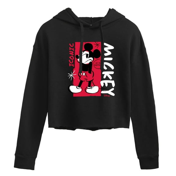 Disney - Mickey Iconic - Juniors Cropped Pullover Hoodie