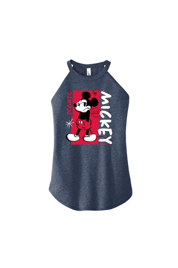 - Mickey Iconic - Juniors High Neck Tank Top