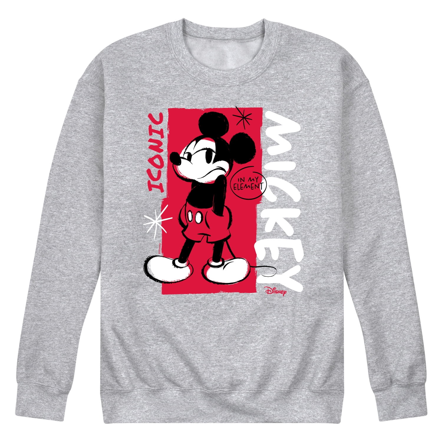 Disney - Mickey Iconic - Men's Crew Neck Fleece Pullover - Walmart.com