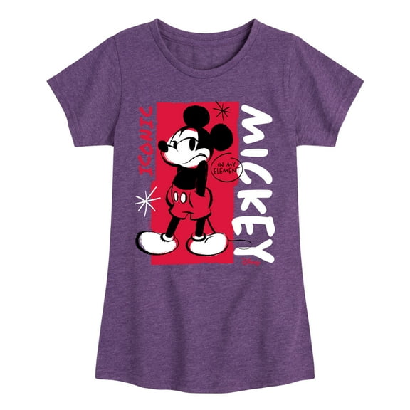 Disney - Mickey Iconic - Toddler & Youth Girls Short Sleeve Graphic T-Shirt