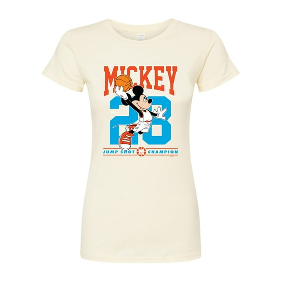 Disney - Mickey Jump Shot - Juniors Fitted Graphic T-Shirt