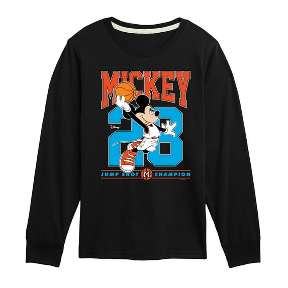 Disney - Mickey Jump Shot - Toddler & Youth Long Sleeve Graphic T-Shirt