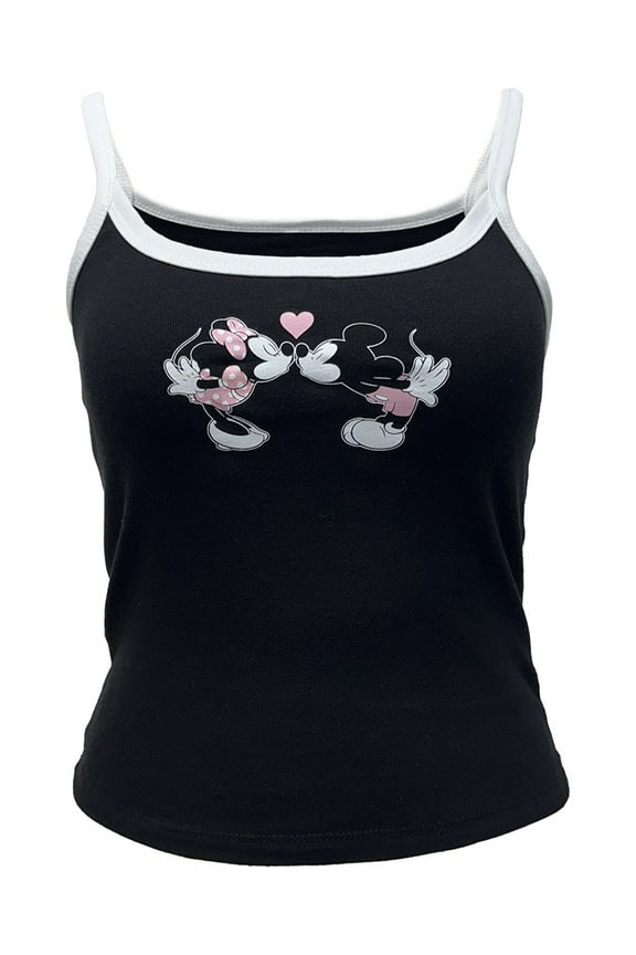 Mickey Kiss Adult Ladies Rib Tank Top
