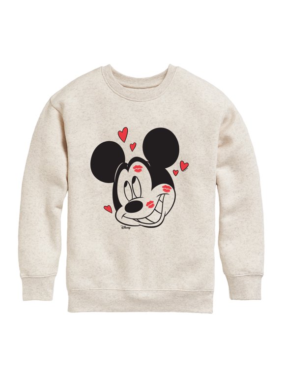 - Mickey Kissy Face Boys' Graphic Long Sleeve Fleece Sweatshirt