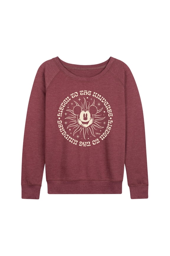 - Mickey Listen To The Universe - Women's Lightweight French Terry Long Sleeve Shirt